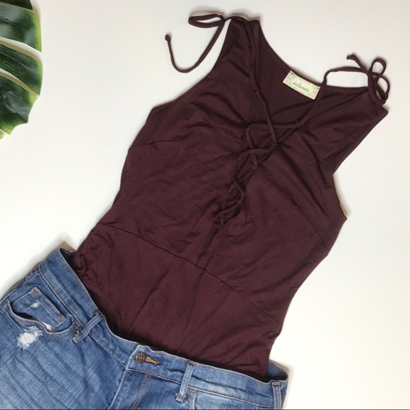 Solemio Tops - Solemio lace up body suit Solemio Tops - Solemio lace up body suit